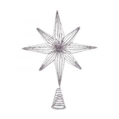 Inart Κορυφή Δέντρου "Αστέρι" Μεταλλική Ροζ 25x5x34 Κωδικός: 2-70-570-0262