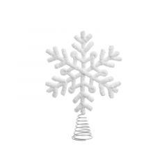 Inart Κορυφή Δέντρου "Χιονονιφάδα" Υφασμάτινη Λευκή 20x5x25 Κωδικός: 2-70-570-0277