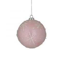 Inart Χριστουγεννιάτικη Μπάλα Πλαστική Ροζ Σετ 4 Τμχ 10x10 Κωδικός: 2-70-675-0677