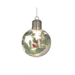 Inart Χριστουγεννιάτικη Μπάλα Με Φως Led Πολύχρωμη Σετ 4 Τμχ 10x10 Κωδικός: 2-70-675-0717