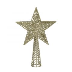 Inart Κορυφή Δέντρου "Αστέρι" Πλαστική Χρυσή 18x5x27 Κωδικός: 2-70-675-0720