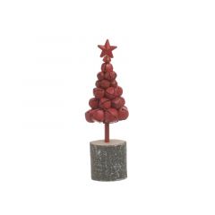 Inart Επιτραπέζιο Χριστουγεννιάτικο Δέντρο Κόκκινο 7x7x22 Κωδικός: 2-70-822-0115
