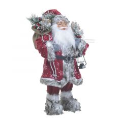 Inart Άγιος Βασίλης Υφασμάτινος Κόκκινος/Γκρι 36x22x61 Κωδικός: 2-70-832-0050