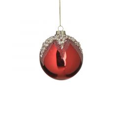 Inart Χριστουγεννιάτικη Μπάλα Γυάλινη Κόκκινη Σετ 6 Τμχ 8x8 Κωδικός: 2-70-890-0256