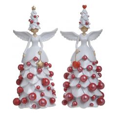 Inart Χριστουγεννιάτικοι Άγγελοι Led Λευκοί/Κόκκινοι Σετ 2 Τμχ 11x10x23 Κωδικός: 2-70-922-0054
