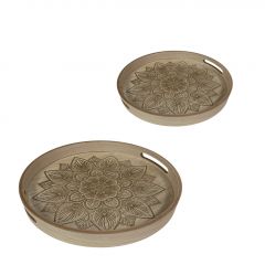 Trends Διακοσμητικοί Δίσκοι Mdf Natural Σετ 2 Τμχ Φ35x4,5 Εκ. Κωδικός: DWDA1002