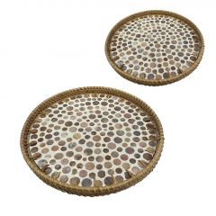 Trends Δίσκοι Σερβιρίσματος Ρατάν Natural Σετ 2 Τμχ Ø35 Εκ. Κωδικός: DWMA1006