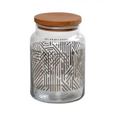 Espiel Labyrinth Silver Δοχείο Γυάλινο Διάφανο/Ασημί 890 ml Κωδικός: RAB660
