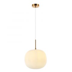 Zambelis Lights Φωτιστικό Οροφής Γυάλινο Λευκό/Χρυσό Ματ Ø30 20124