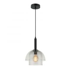 Zambelis Lights Φωτιστικό Οροφής Γυάλινο Ανθρακί/Μαύρο Ματ Ø25 20126