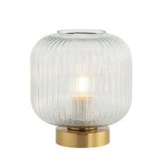 Zambelis Lights Επιτραπέζιο Φωτιστικό Γυάλινο Διάφανο/Χρυσό 20250