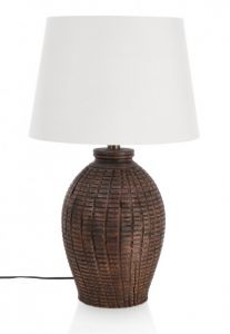 Bizzotto Linea Επιτραπέζιο Φωτιστικό Ξύλινο Καφέ Ø45x63