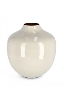 Bizzotto Velma Βάζο Μεταλλικό Εκρού Ø25x28 Εκ.