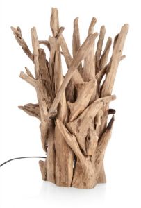 Bizzotto Ace Επιτραπέζιο Φωτιστικό Ξύλινο Teak Natural Ø38x60