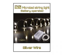 ZAROS 20 ΧΡΙΣΤΟΥΓΕΝΝΙΑΤΙΚΑ ΦΩΤΑΚΙΑ LED ΜΕ ΑΣΗΜΙ ΚΑΛΩΔΙΟ 220 ΕΚ. ΚΩΔΙΚΟΣ: DL20-S