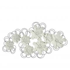 Espiel Διακοσμητικό Τοίχου "Λουλούδια" Μεταλλικό Λευκό 90x6,5x51 Κωδικός: ICY202