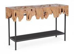 Bizzotto Grenada Κονσόλα Ξύλινη Μασίφ Teak Natural/Μαύρη 120x40x77