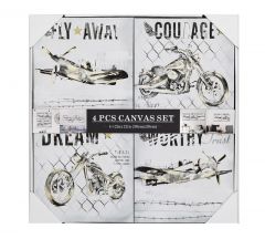 ZAROS ΠΙΝΑΚΑΣ ΑΕΡΟΠΛΑΝΟ/ΜΗΧΑΝΗ ΣΕΤ 4 ΤΕΜΑΧΙΩΝ 30Χ30 ΚΩΔΙΚΟΣ: PI303