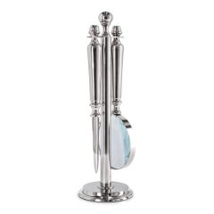 Bizzotto Adventure Διακοσμητικό Γραφείου Μεταλλικό Ασημί Ø10x30,5 Εκ.