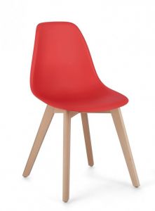 Bizzotto System Καρέκλα Ξύλινη/Πλαστική Κόκκινη 51,5x46,5x86