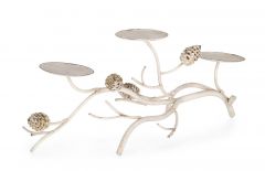 Bizzotto Demetra Κηροπήγιο 3 Θέσεων Μεταλλικό Αντικέ Λευκό 37x10,5x18