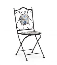 Bizzotto Mykonos Καρέκλα Εξωτερικού Χώρου Μεταλλική Μαύρη/Πολύχρωμη 38x46x92