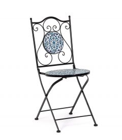 Bizzotto Samos Καρέκλα Εξωτερικού Χώρου Μεταλλική Μαύρη/Πετρόλ 38x46x92