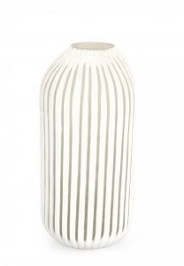 Bizzotto Mattala Βάζο Γυάλινο Λευκό Ø18x36 Εκ.