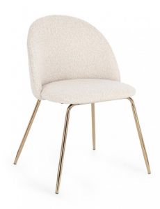 Bizzotto Tanya Καρέκλα Υφασμάτινη Ιβουάρ/Χρυσή 49x55x77