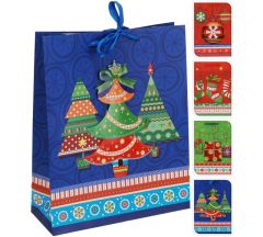 Zaros Χριστουγεννιάτικη Τσάντα Δώρου 4 Θέματα 26x10x32 Κωδικός: YL119