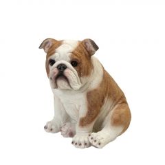 Espiel Σκύλος Bulldog Polyresin Λευκός/Καφέ 20x14,5x19,5 Εκ. Κωδικός: KUL207