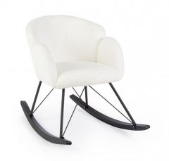 Bizzotto Sibilla Κουνιστή Πολυθρόνα Υφασμάτινη Λευκή 86x62x72