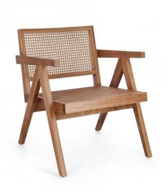 Bizzotto Galia Πολυθρόνα Lounge Ξύλινη Teak Καφέ 61x68,5x74