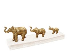 Espiel Επιτραπέζιο Διακοσμητικό "Ελέφαντες" Μεταλλικό Χρυσό 36x9x13 Κωδικός: ICY228