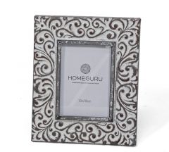 ZAROS ΚΟΡΝΙΖΑ VINTAGE ΜΕΤΑΛΛΙΚΗ ΛΕΥΚΗ/ΓΚΡΙ 13X18 ΚΩΔΙΚΟΣ: ID164