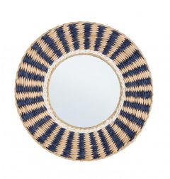 Bizzotto Namibia Καθρέπτης Τοίχου Mdf Μπλε/Natural Ø45x7