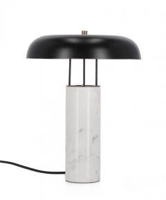 Bizzotto Kaithal Επιτραπέζιο Φωτιστικό Μαρμάρινο/Μεταλλικό Λευκό Ø25x33 Εκ.