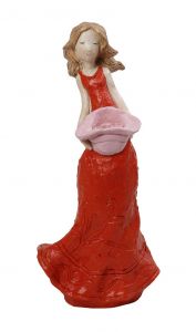 Espiel Διακοσμητική Φιγούρα Κοριτσιού Polyresin Κόκκινη 14x11,5x28,5 Κωδικός: ZAX209