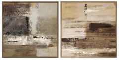 Bizzotto Gallery Πίνακες Σε Καμβά Καφέ/Μπεζ Σετ 2 Τμχ 60x2,5x60 Εκ.