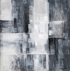 Bizzotto Crown Πίνακας Σε Καμβά Λευκός/Γκρι 100x3,5x100 Εκ.