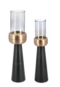 Bizzotto Sagar Κηροπήγια Αλουμινίου Μαύρα Σετ 2 Τμχ Ø25x102 Εκ.