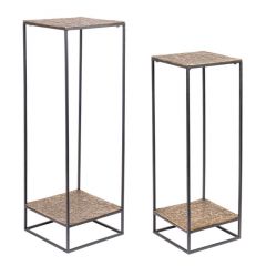 Bizzotto Mysore Βοηθητικά Τραπέζια Αλουμινίου/Μεταλλικά Σετ 2 Τμχ 40x40x123