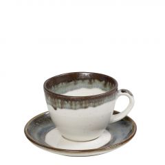 Espiel Reactive Green Essentials Φλυτζάνι Cappuccino Με Πιατάκι 220 ml 14x7,5 Κωδικός: OWP102K6