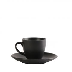Espiel Morgan Φλιτζάνι Espresso Με Πιατάκι Πορσελάνινο Μαύρο 80 ml 12x6,5 Εκ. Κωδικός: OW2049K6