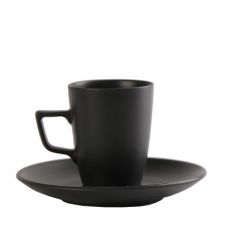 Espiel Morgan Φλιτζάνι Espresso Με Πιατάκι Πορσελάνινο Μαύρο 80 ml 12x7 Εκ. Κωδικός: OW2052K6