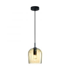 Zambelis Lights Φωτιστικό Οροφής Γυάλινο Σαμπανί/Μαύρο Ματ Ø16 22116