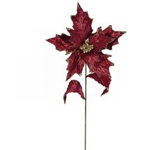 Zaros Χριστουγεννιάτικο Λουλούδι Αλεξανδρινό Βελούδινο Μπορντώ 65 Εκ. Κωδικός: AX498