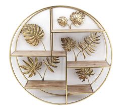 ZAROS ΡΑΦΙ ΤΟΙΧΟΥ "MONSTERA" ΜΕΤΑΛΛΙΚΟ ΧΡΥΣΟ 92X18X92 ΚΩΔΙΚΟΣ: HT543
