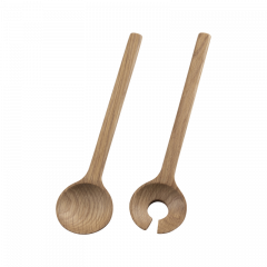 Bitz Κουτάλες Σερβιρίσματος Σαλάτας Ξύλινες Σετ 2 Τμχ 24 Εκ. - Oak