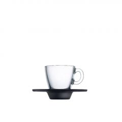 Espiel Aqua Φλυτζάνι Espresso Με Πιατάκι Γυάλινο Μαύρο/Διάφανο 72 ml Κωδικός: SP95756K6B